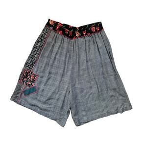 Faith by Faith Connexion Patchwork Plaid Shorts Size L Grannycore Boho Indie Art